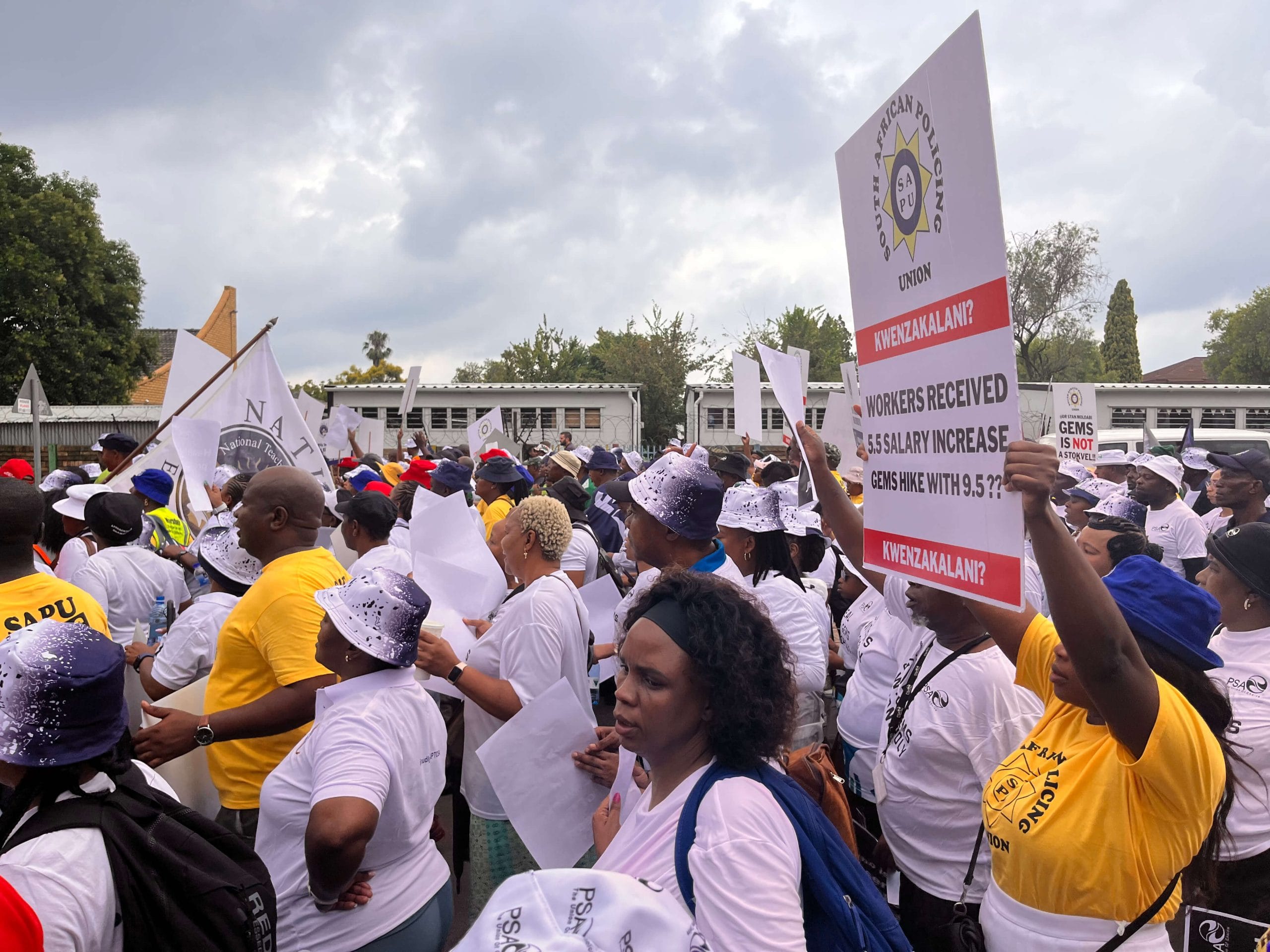 Workers gathering for fair treatment and affordable healthcare